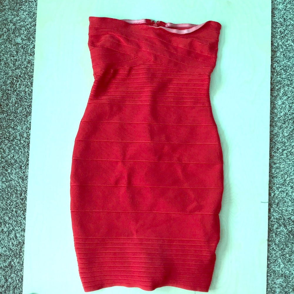 Red Strapless Dress